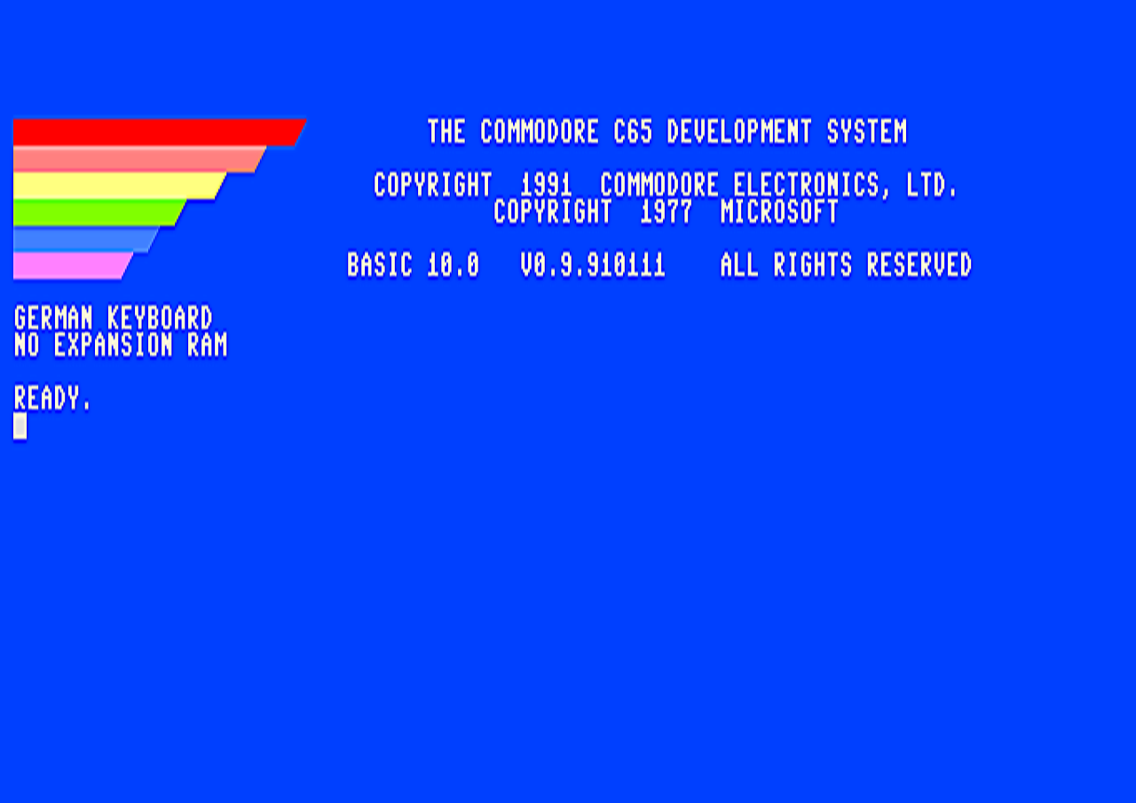 C65 schermata di inizio