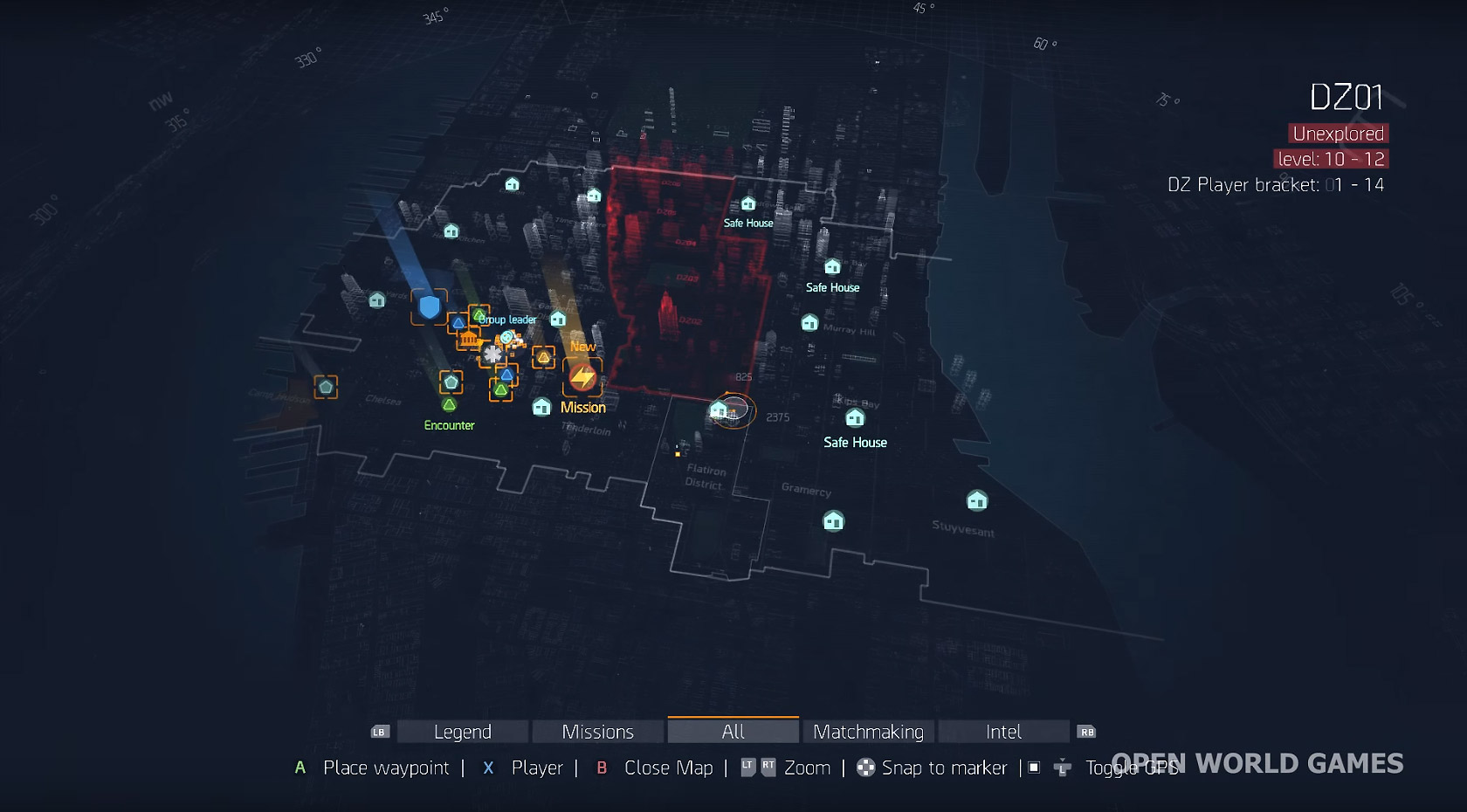 Parte della mappa di The Division, la Dark Zone è divisa in sei parti ed è un terzo dell'estensione del gioco