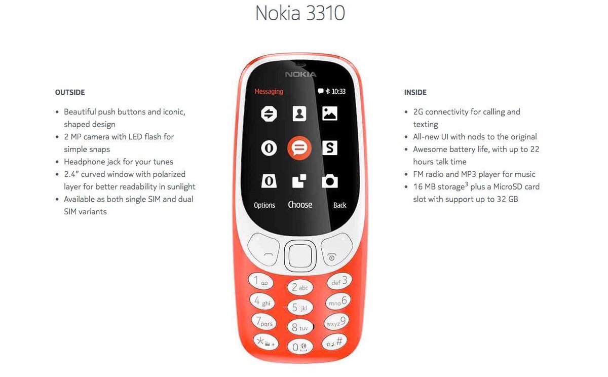 Nokia 3310 scheda
