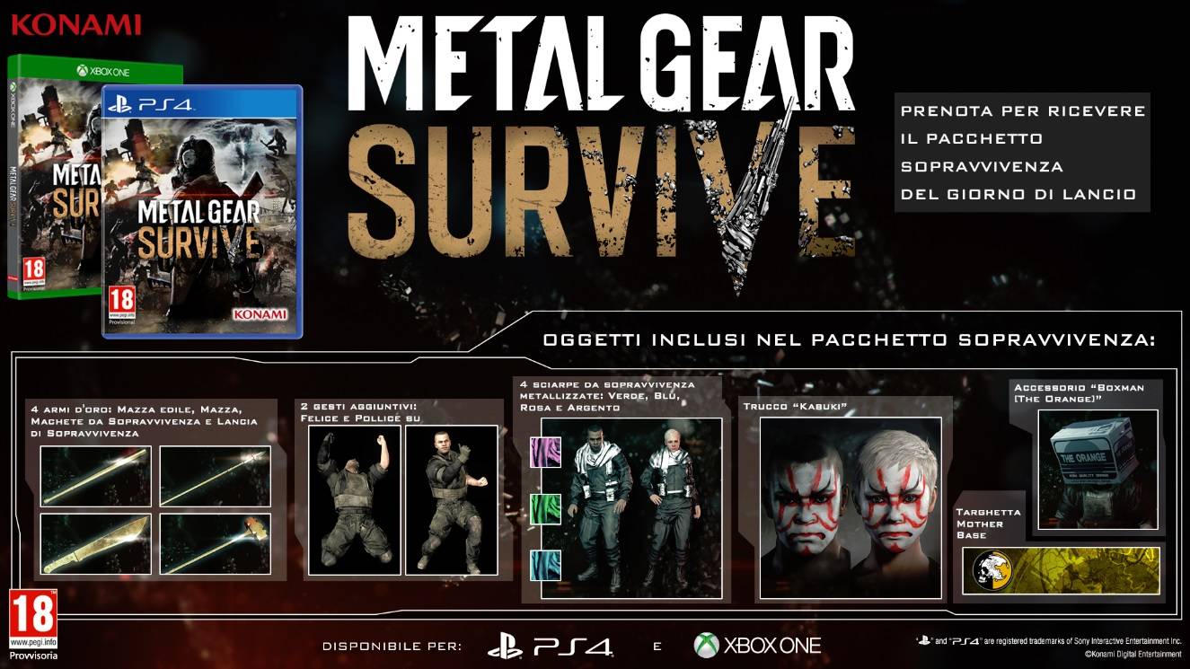 Metal Gear Survive Bonus Pre Order