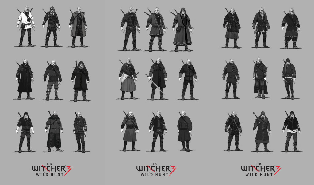 The Witcher 3: Wild Hunt, i 27 artwork delle armature di Geralt in un’immagine