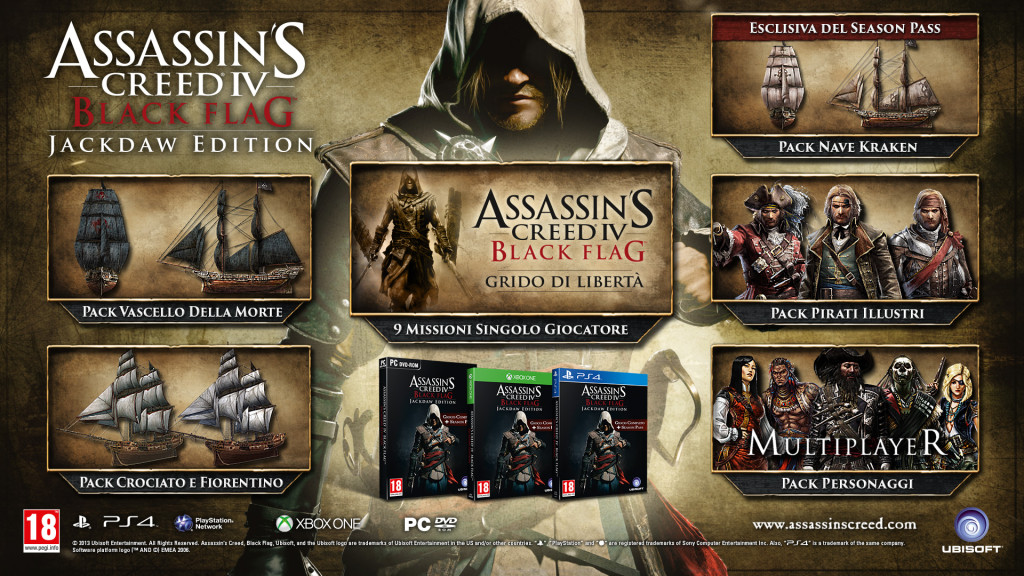 Assassin’s Creed IV: Black Flag, Ubisoft annuncia la Jackdaw Edition