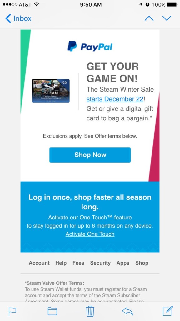 PayPal rivela la data dei saldi invernali di Steam