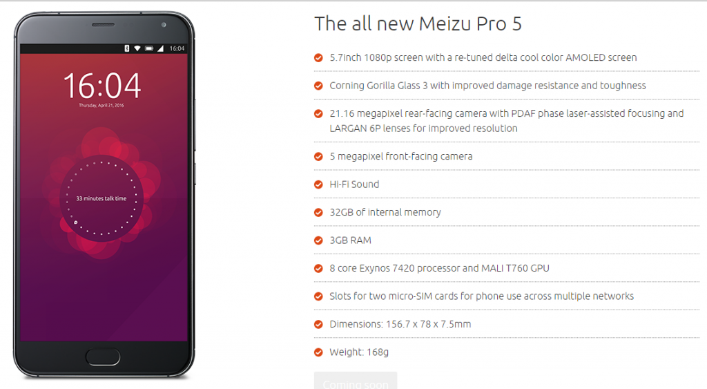 Meizu PRO 5 userà (anche) Ubuntu
