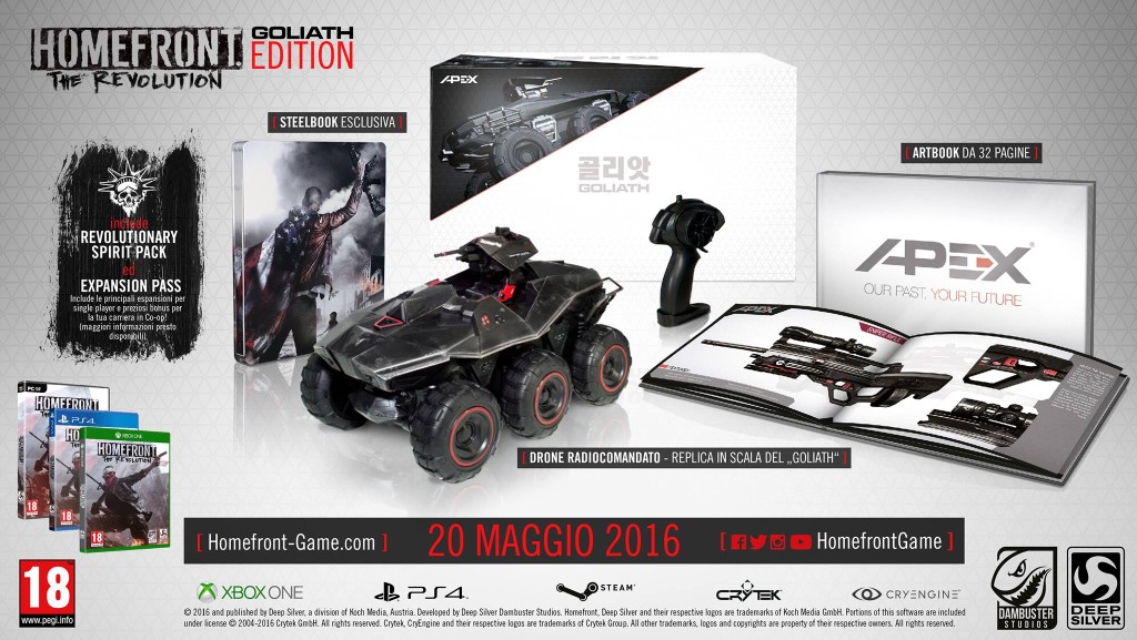 Svelata la Homefront: The Revolution Goliath Edition che includerà un drone radiocomandato