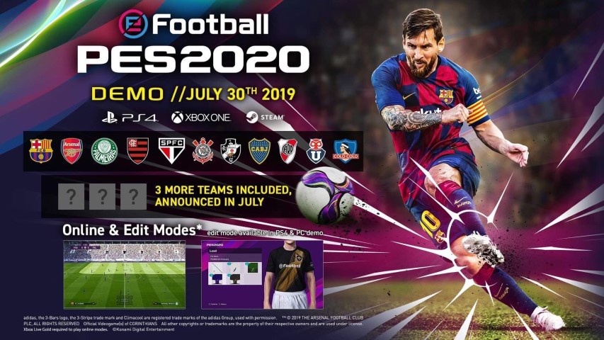 eFootball PES 2020, la demo a fine mese