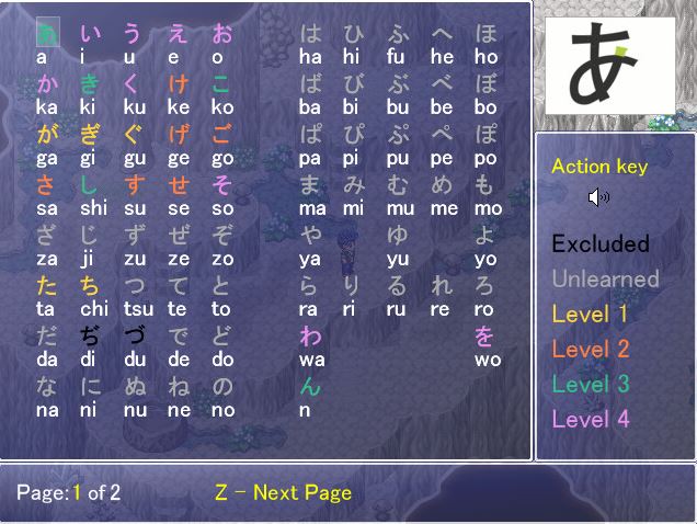 Learn Japanese RPG: Hiragana Forbidden Speech