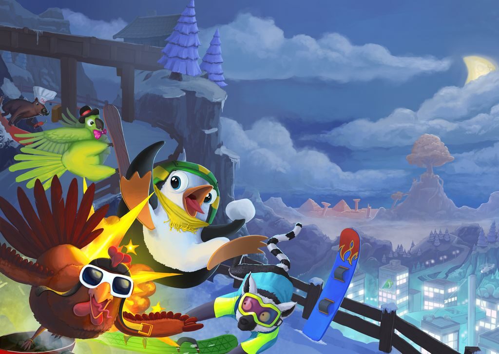 Slopecrashers, corse sulla neve tra animali e trick spettacolari, recensione